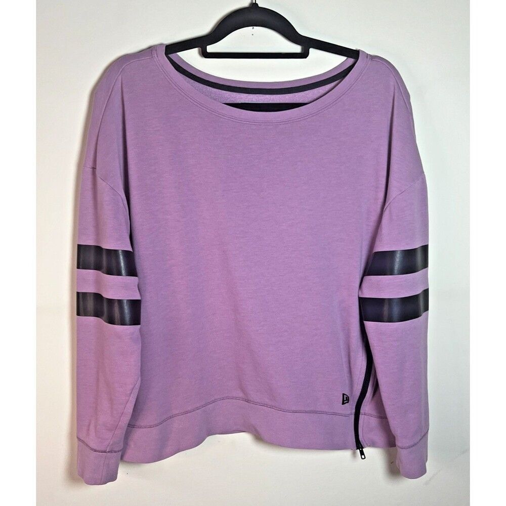New Era Tri-Blend Fleece Varsity Crew Sweatshirt Womens Size L Lilac